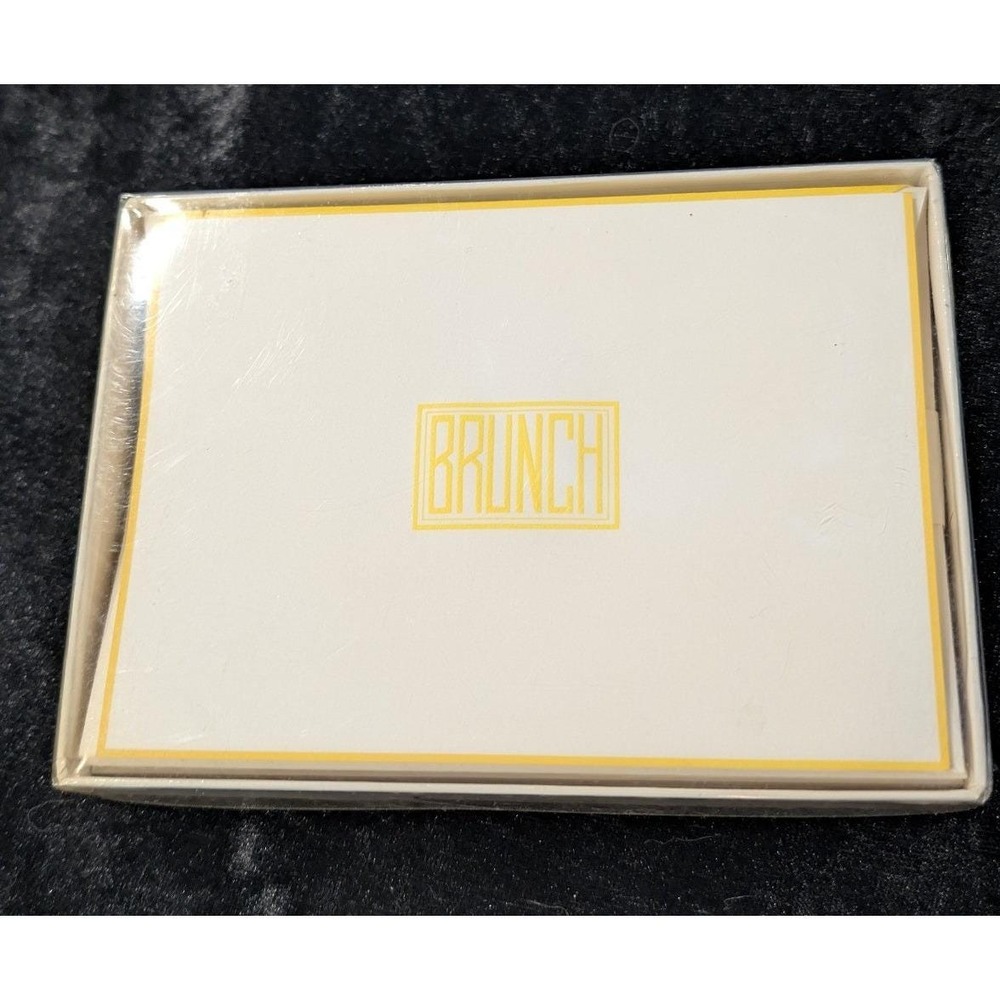 Crane & Co Engraved Brunch Invitations 10 Count Yellow Lined Envelopes CI 1611